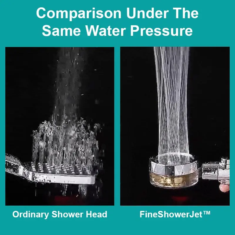 Pressure Comparison filtered shower head,hydrojet,hydro jet,shower jet,shower head